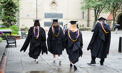 Graduates walking together