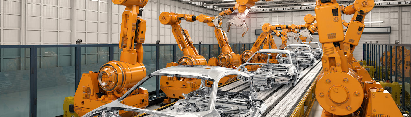 Mechanical equipment constructing the shell of a car in an automotive facility