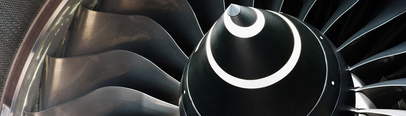 Close-up of Rolls Royce jet engine