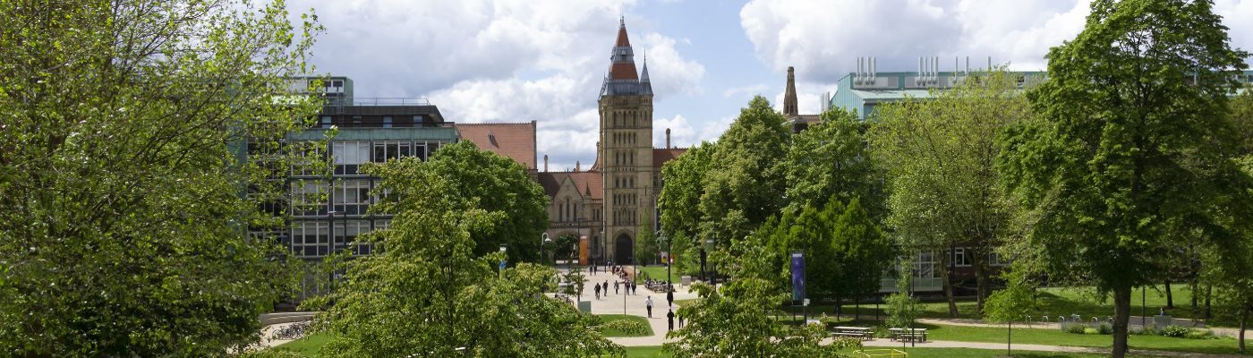 View of Brunswick Park and The University of Manchester