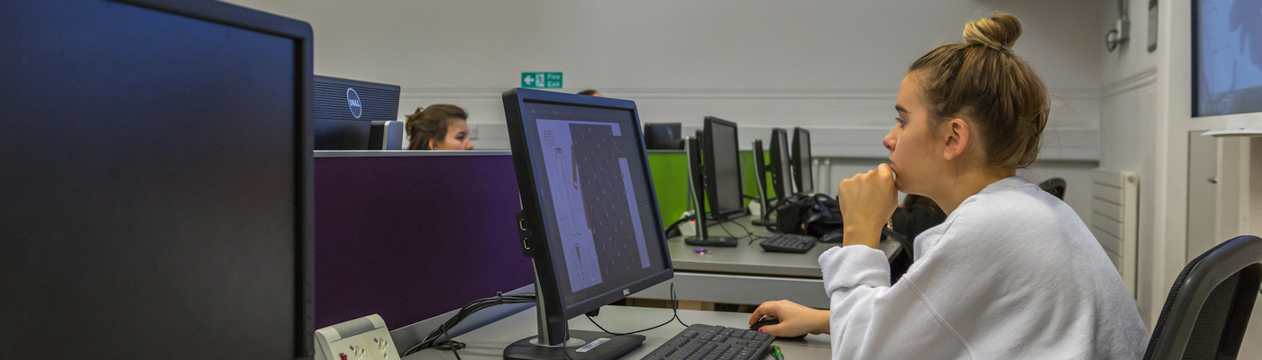 Student working at computer